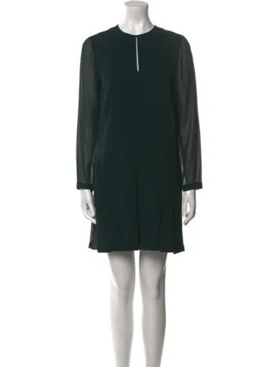 Pre-owned Tory Burch Silk Mini Dress In Green