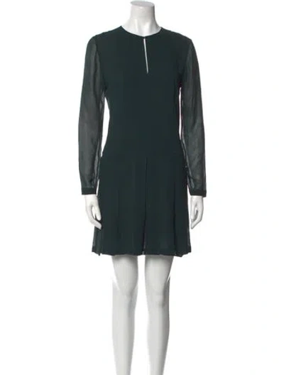 Pre-owned Tory Burch Silk Mini Dress In Green