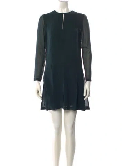 Pre-owned Tory Burch Silk Mini Dress In Green