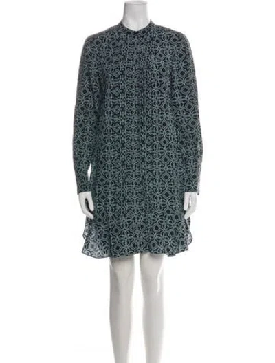 Pre-owned Tory Burch Silk Mini Dress In Green
