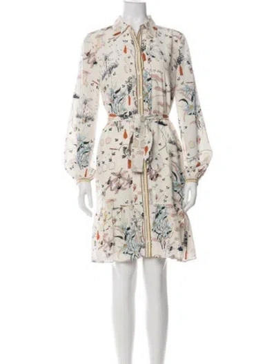 Pre-owned Tory Burch Silk Mini Dress In Green