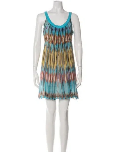 Pre-owned Tory Burch Silk Mini Dress In Green