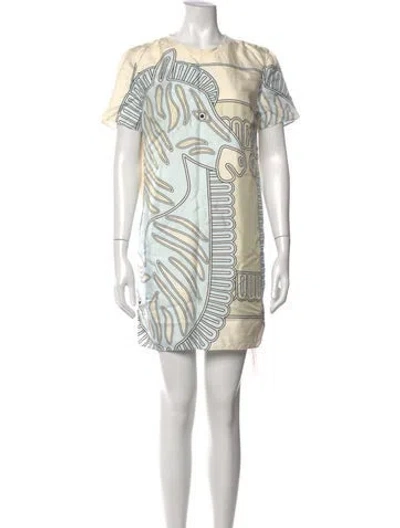 Pre-owned Tory Burch Silk Mini Dress In Green