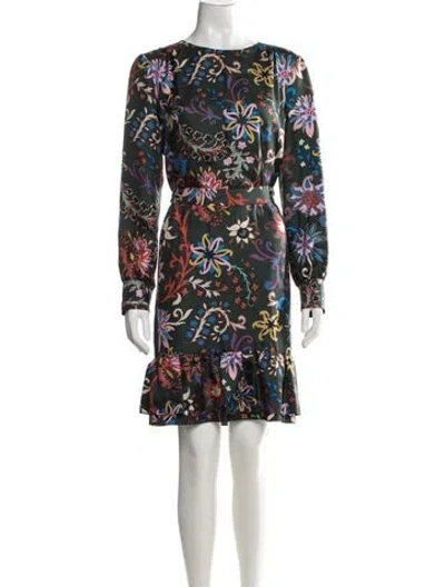 Pre-owned Tory Burch Silk Mini Dress In Green