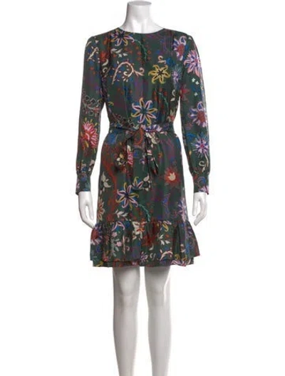 Pre-owned Tory Burch Silk Mini Dress In Green