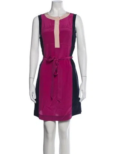 Pre-owned Tory Burch Silk Mini Dress In Multi
