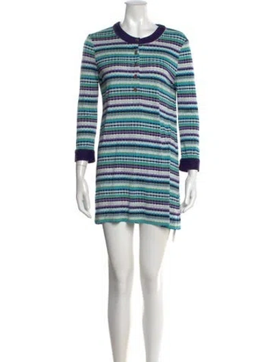 Pre-owned Tory Burch Silk Mini Dress In Multi