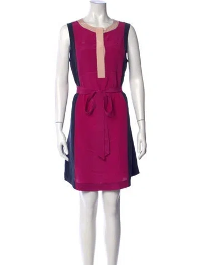 Pre-owned Tory Burch Silk Mini Dress In Multi