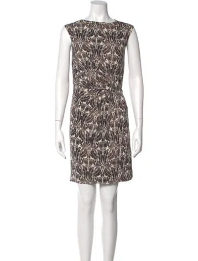 Pre-owned Tory Burch Silk Mini Dress In Neutral