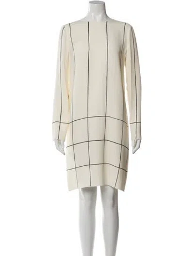 Pre-owned Tory Burch Silk Mini Dress In Neutral
