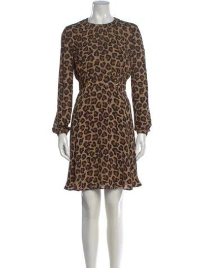Pre-owned Tory Burch Silk Mini Dress In Neutral