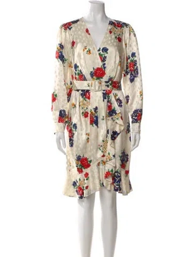 Pre-owned Tory Burch Silk Mini Dress In Neutral