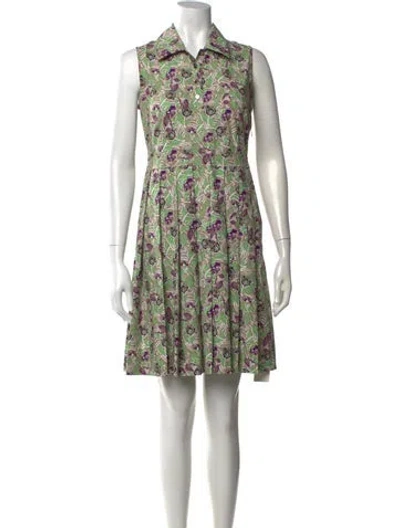 Pre-owned Tory Burch Silk Mini Dress In Neutral