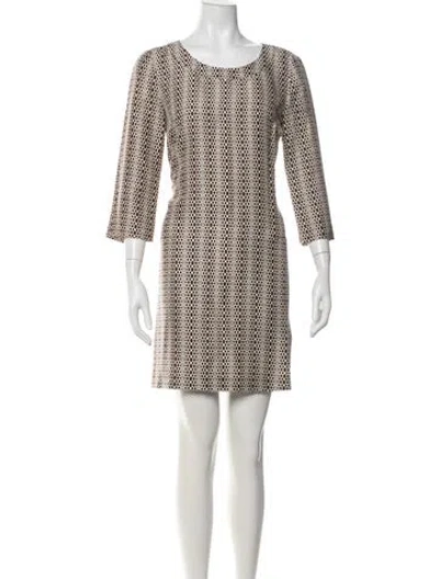 Pre-owned Tory Burch Silk Mini Dress In Neutrals