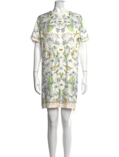 Pre-owned Tory Burch Silk Mini Dress In Neutrals