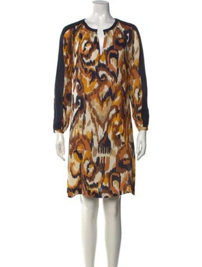 Pre-owned Tory Burch Silk Mini Dress In Neutrals