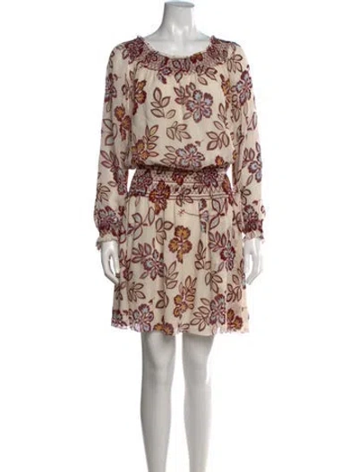 Pre-owned Tory Burch Silk Mini Dress In Neutrals