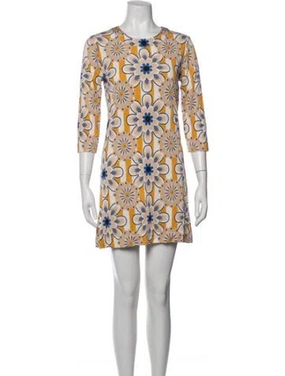 Pre-owned Tory Burch Silk Mini Dress In Neutrals