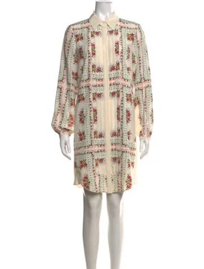 Pre-owned Tory Burch Silk Mini Dress In Neutrals