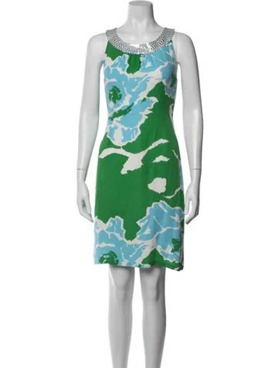 Pre-owned Tory Burch Silk Mini Dress In Neutrals