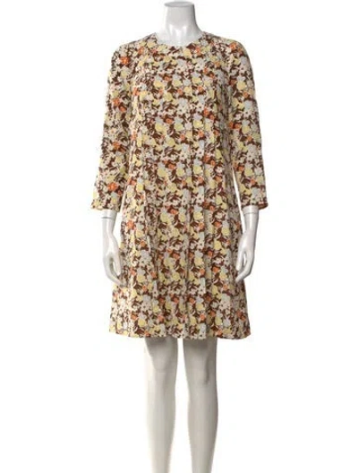 Pre-owned Tory Burch Silk Mini Dress In Neutrals