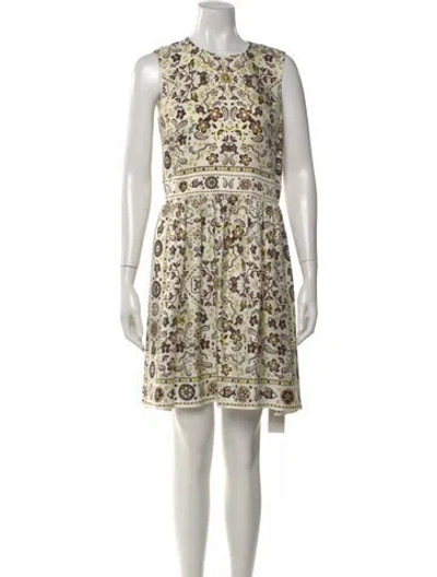 Pre-owned Tory Burch Silk Mini Dress In Orange