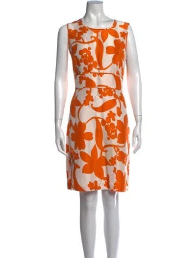 Pre-owned Tory Burch Silk Mini Dress In Orange