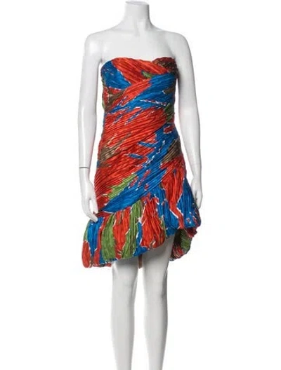 Pre-owned Tory Burch Silk Mini Dress In Orange