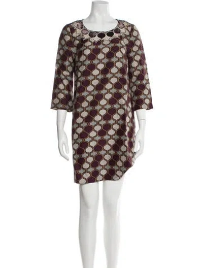 Pre-owned Tory Burch Silk Mini Dress In Purple