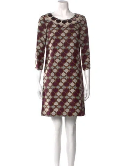 Pre-owned Tory Burch Silk Mini Dress In Purple