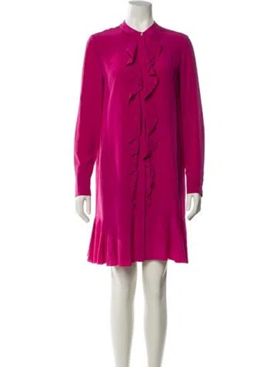 Pre-owned Tory Burch Silk Mini Dress In Purple