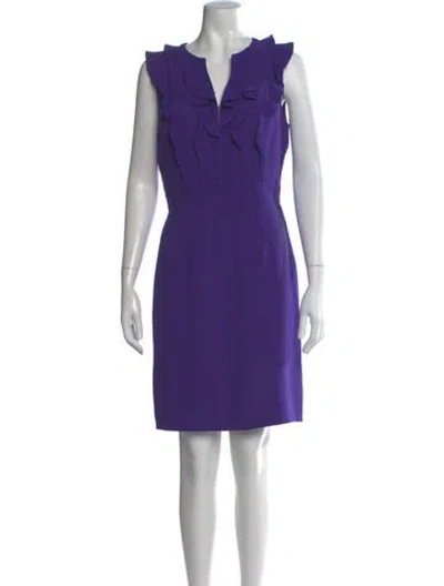 Pre-owned Tory Burch Silk Mini Dress In Purple