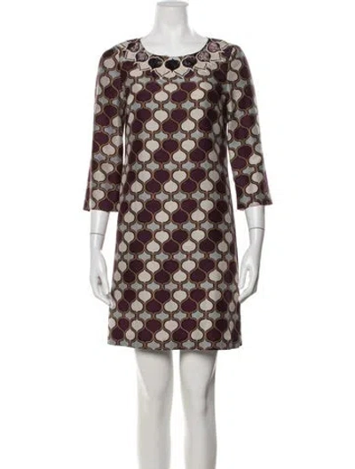 Pre-owned Tory Burch Silk Mini Dress In Purple