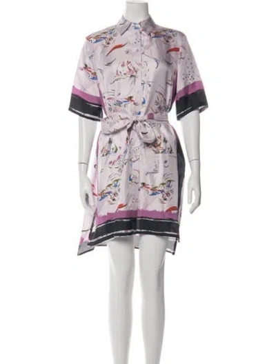 Pre-owned Tory Burch Silk Mini Dress In Purple