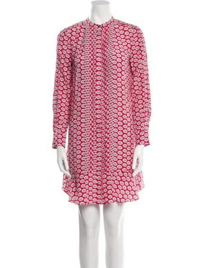 Pre-owned Tory Burch Silk Mini Dress In Red