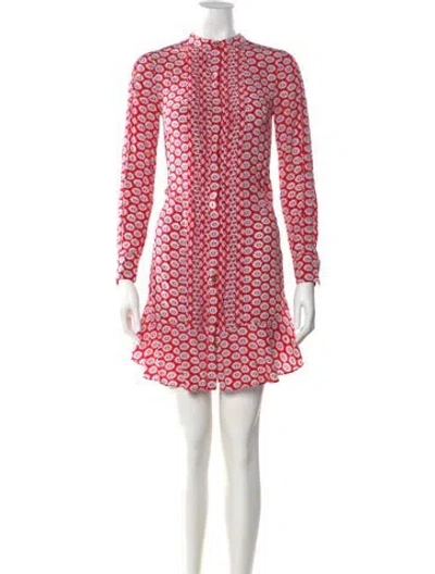 Pre-owned Tory Burch Silk Mini Dress In Red