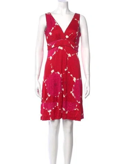 Pre-owned Tory Burch Silk Mini Dress In Red