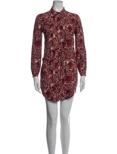 Pre-owned Tory Burch Silk Mini Dress In Red