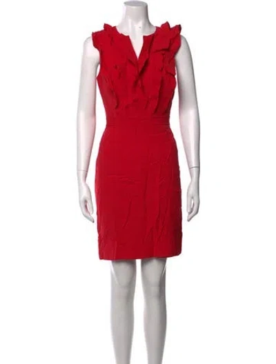 Pre-owned Tory Burch Silk Mini Dress In Red