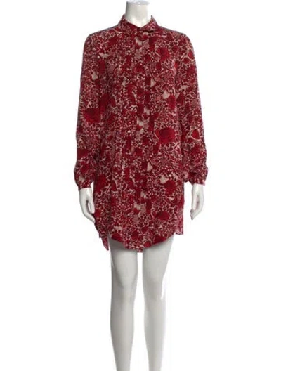 Pre-owned Tory Burch Silk Mini Dress In Red