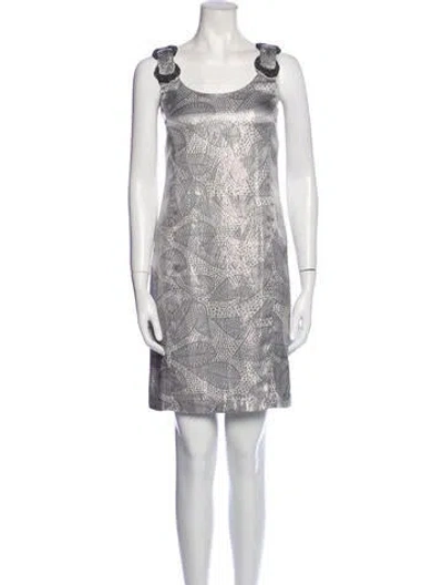 Pre-owned Tory Burch Silk Mini Dress In Silver