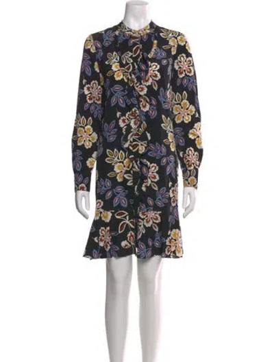 Pre-owned Tory Burch Silk Mini Dress W/ Tags In Black