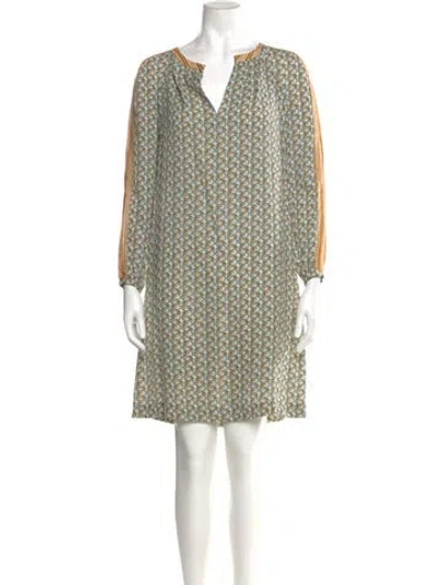 Pre-owned Tory Burch Silk Mini Dress W/ Tags In Blue