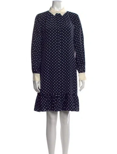 Pre-owned Tory Burch Silk Mini Dress W/ Tags In Blue