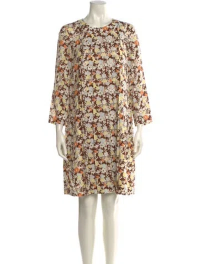 Pre-owned Tory Burch Silk Mini Dress W/ Tags In Brown