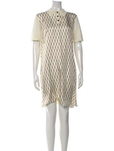 Pre-owned Tory Burch Silk Mini Dress W/ Tags In Neutral