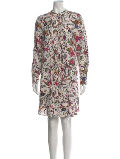 Pre-owned Tory Burch Silk Mini Dress In White