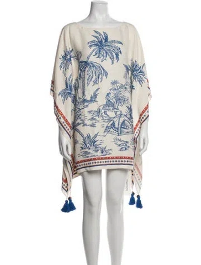 Pre-owned Tory Burch Silk Mini Dress In White