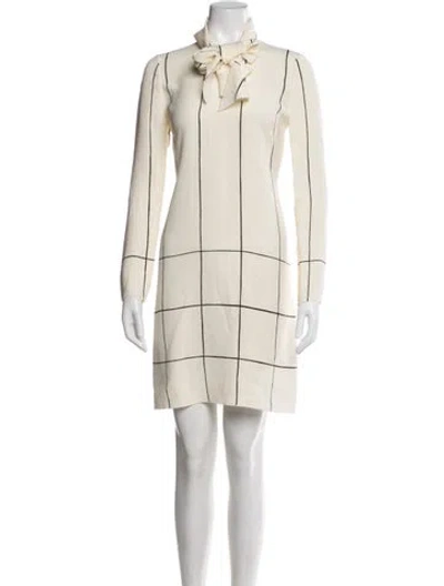 Pre-owned Tory Burch Silk Mini Dress In White