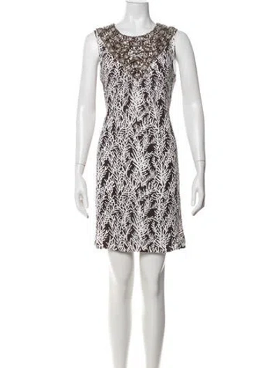 Pre-owned Tory Burch Silk Mini Dress In White